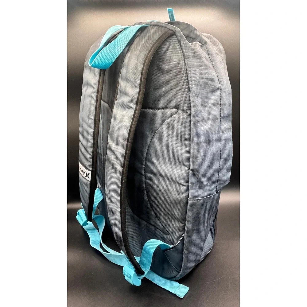 Hurley Grey Tie Dye Backpack Black Blue Trim School Travel Skater Bookbag Unisex